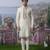 White embroidered chanderi silk kurta pajama