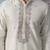 White embroidered chanderi silk kurta pajama