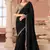 Black georgette embroidered party wear saree