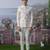 White embroidered chanderi silk bandhgala suit