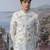 White embroidered chanderi silk bandhgala suit