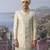 White embroidered chanderi silk sherwani