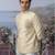 Beige embroidered chanderi silk bandhgala suit