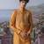 Orange embroidered chanderi silk kurta pajama