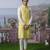 Yellow plain chanderi silk kurta pajama