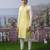 Yellow plain chanderi silk kurta pajama