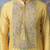 Yellow embroidered chanderi silk kurta pajama