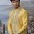 Yellow embroidered chanderi silk kurta pajama