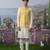 Yellow embroidered chanderi silk nehru jacket set