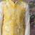 Yellow embroidered chanderi silk nehru jacket set