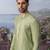 Green embroidered chanderi silk kurta pajama