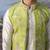 Green embroidered chanderi silk Nehru jacket paired with kurta pajama