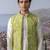 Green embroidered chanderi silk Nehru jacket paired with kurta pajama