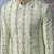 Green embroidered chanderi silk sherwani