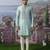 Blue embroidered chanderi silk kurta pajama