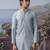 Blue embroidered chanderi silk kurta pajama