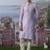 Purple embroidered chanderi silk kurta pajama