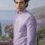 Purple embroidered chanderi silk Bandhgala set