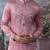 Pink embroidered chanderi silk kurta pajama