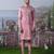 Pink embroidered chanderi silk kurta pajama