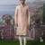 Orange embroidered chanderi silk kurta pajama