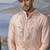 Orange embroidered chanderi silk kurta pajama