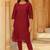 Woven maroon kurta