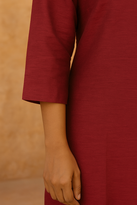 Woven maroon kurta 2