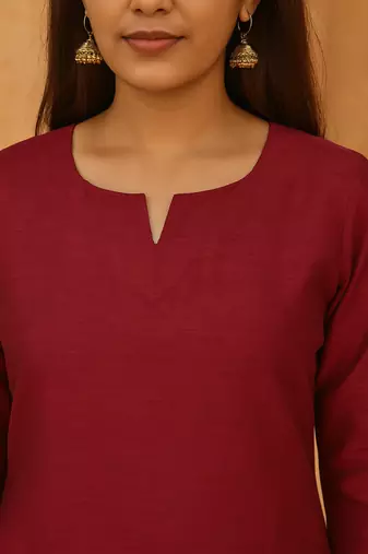 Woven maroon kurta