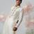White woven cotton kurta pajama