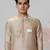 Beige woven cotton kurta pajama