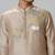 Beige woven cotton kurta pajama
