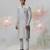 Grey woven cotton kurta pajama