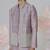 Grey woven cotton nehru jacket set
