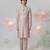 Pink woven cotton kurta pajama