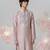 Pink woven cotton kurta pajama
