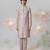Pink woven cotton kurta pajama