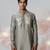 Green woven cotton kurta pajama