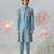 Blue woven cotton kurta pajama