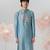 Blue woven cotton kurta pajama