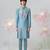 Blue woven cotton kurta pajama