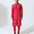 Red woven cotton kurta pajama