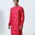 Red woven cotton kurta pajama