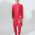 Red woven cotton kurta pajama