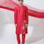 Red woven cotton kurta pajama
