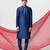 Blue woven cotton kurta pajama