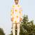 White Printed chanderi kurta pajama