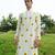 White Printed chanderi kurta pajama