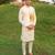 White Printed chanderi Nehru Jacket set
