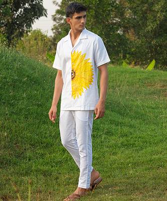 White printed cotton shirt 5